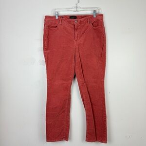 Talbots 14P Flawless Five-Pocket Corduroy Pants Straight Leg Pink Coral